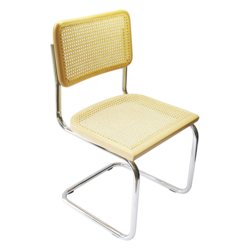 Breuer Chair Company Cesca Cane Side Chair in Chrome and Natural